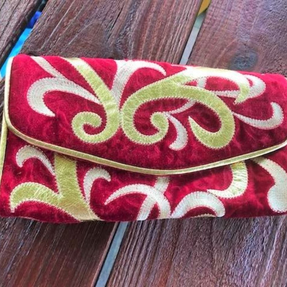 Red Velvety Clutch by Bloomingdale's